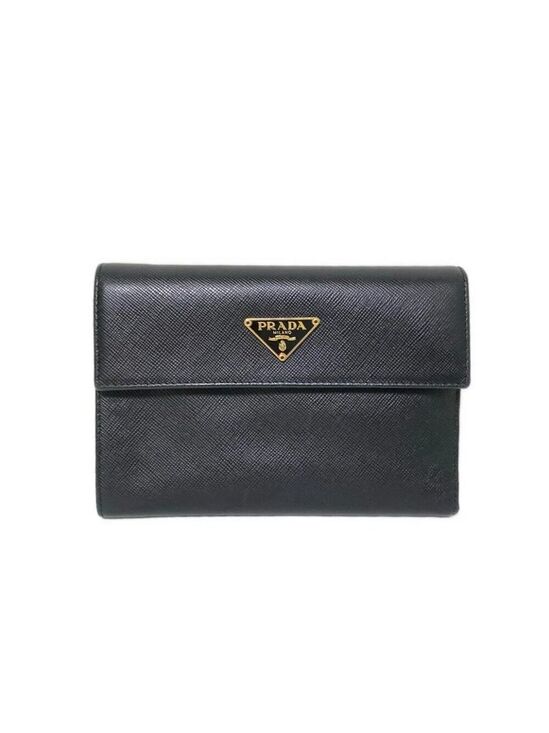 Prada Handbags - PRADA Black Leather Trifold Wallet 194-081025